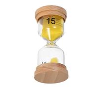Baluue 15-Minute Wooden Hourglass Timer with Smooth Sand Flow for Baking and Office Use