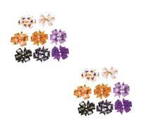 Baluue 16pcs Halloween Hair Clips for Girls Goth Bowknot Hair Accessories Comfortable Bows for Costume Parties and Daily Wear Diverse Halloween Patterns