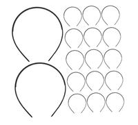 Baluue 18pcs Black Plastic Headbands for Women and Men with Non-slip Teeth Lightweight Glossy Hair Styling Accessories DIY Craft Base for Custom Hairbands and Fashion Hair Control