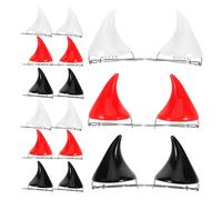 Baluue 18pcs Resin Demon Horn Hair Clips Halloween Cosplay Accessories for Women Fluorescent Devil Horn Headdress in White Red Black Lightweight Party Costume Hairwear