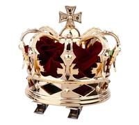 Baluue 1Pc Coronation Crown Hairpin 3D Party Hair Accessories Gold Big Crown for Adults Halloween Decorations