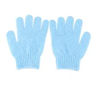 Baluue 2 Pair Blue Five-finger Exfoliating Bath Gloves for Men and Women, Body Scrub Shower Mitts with Deep Cleansing and Dead Skin Removal, Suitable for Bath, Sauna, and Spa Use