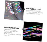 Baluue 2 Pairs Reflective Flat Shoelaces for Sneakers Unisex Color-changing Sport Shoe Laces for Running Casual and Board Shoes