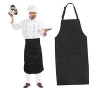 Baluue 2 Pcs Adjustable Neck Cooking Aprons Oil-resistant Bib Aprons for Kitchen Chef Salon Studio Use Large Comfortable Fit for Men Women
