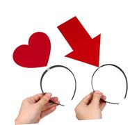 Baluue 2 Pcs Valentine S Day Heart Headband with Arrow and Glitter Design for Women and Comfortable Non-woven Fabric Hair Accessories Stylish Love Heart Headwear for Parties and Everyday