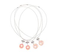 Baluue 2 Sets Friendship Necklaces with Adorable Doughnut Cartoon Pendants Lightweight Alloy Jewelry for Material Friend Gifts for Sharing