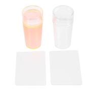 Baluue 2 Sets Nail Stamping Seal with Silicone Stamper and Scraper Kit Positioning Flexible Material for Nail Art Manicure Jelly Stamper Tool Set