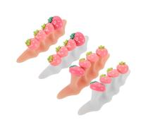 Baluue 2 Sets Silicone Toe Separators Ergonomic Toe Spreaders for Pedicure with Strawberry Design Comfortable Nail Dividers for Precise Toenail and Fingernail Polish Application Suitable