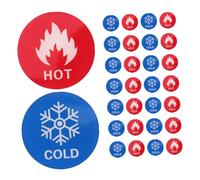 Baluue 20 Pairs Acrylic Hot Cold Sticker Signs for Bathroom Faucets Self-adhesive Water Temperature Labels for Showers Washrooms Drinking Fountains Safety Identification for Hotels and