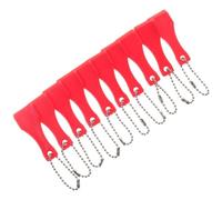 Baluue 20 Pcs Ticket Scratcher Tool Scratch off Keyring Plastic Red Lightweight Ergonomic Shape for Lottery Tickets and Cards