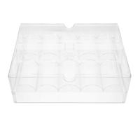 Baluue 200-count Poker Chips Storage Box with Acrylic Lid Chip Organizer Case for Poker and Game Accessories for Home and Tournament Use