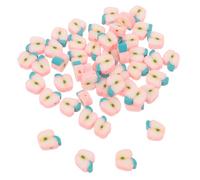 Baluue 200pcs Fruit Polymer Clay Beads with Direct for DIY Bracelets Christmas Theme Flat Spacer Charms Apple Clay Beads for Jewelry Making and Craft Projects