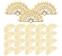 Baluue 200pcs Golden Hollow Fan Shaped Metal Charm for Jewellery Making | Iron Craft Piece, Smooth Edges and Lightweight Form, DIY Earring or Bracelet Use with Elegant Openwork Detail