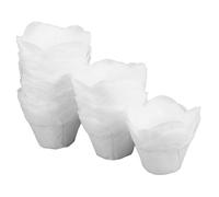 Baluue 200pcs Greaseproof Cupcake Liners Lotus Style Baking Cups Medium Paper Muffin Cases for Cupcakes Muffins Desserts Oil-Resistant Wrappers Fits Standard Molds for Parties and Baking