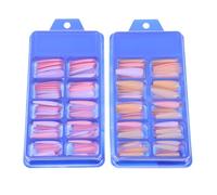 Baluue 200PCS Medium Length Full Cover Fake Female Fingernails, Blue Box Ballet Style Press Nails Set 45 Jelly Mixed Colors 49 Pink Purple Mixed Colors, Manicure Accessories for DIY