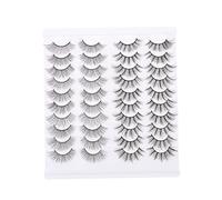 Baluue 20pairs Natural Look False Eyelashes for Beautiful Makeup Soft Reusable and Comfortable Girl Cosmetics Lashes for Occasions