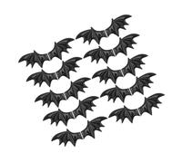 Baluue 20pcs Black Bat Wing Embellishments DIY Sewing Applique Demon Horn Wing Ornament for Halloween Costumes and Craft Projects Left and Right Set
