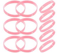 Baluue 20pcs Breast Cancer Awareness Pink Silicone Wristbands Courage Ribbon Bracelets for Support Outfits