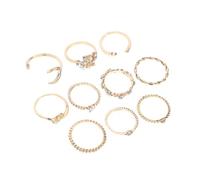 Baluue 20pcs Chic Alloy Ring Set for Women Moon and Star Fashion Finger Rings Stylish Stackable Design for Parties and Daily Wear