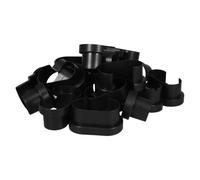 Baluue 20pcs Decorative Railing Cover Split Post Cover Plastic Oval Black for Railing and Fence, Balcony and Garden, Conceals Imperfections, Weather Resistant, Easy Maintenance