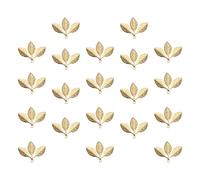 Baluue 20pcs Golden Pure Copper Leaf Pendants DIY Hanging Ornaments Handmade Three-leaf Charms for Jewelry Making Craft Supplies