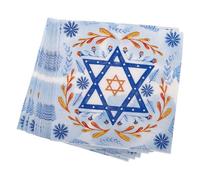 Baluue 20pcs Hanukkah Celebration Paper Napkins with Menorah and Star Design Disposable Tissue for Holiday Parties Family Dinners and Jewish Festival Tableware