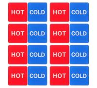Baluue 20pcs Hot and Cold Distinction Sign Bathroom Sink Stickers Waterproof Hot Labels Square Water Sticker Signs Self Adhesive Washroom Bathroom Door and Cold
