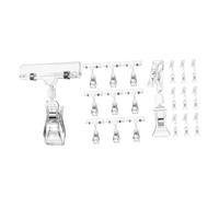 Baluue 20pcs Rotatable Double-Sided Sign Clips Clear Retail Label Holders for Price Tags and Posters Stable Display Clamps for Stores Exhibitions and Clothing Racks