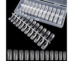 Baluue 240pcs Nail Tips Full Cover Nail Tips for Gel Polish with Resilient Material for Professional Use Beginners
