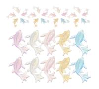 Baluue 250pcs Resin Dolphin Nail Charms Set, Marine Life Miniature Ornaments in Pink White Yellow Purple Blue, Beach Theme Nail Decorations for Manicure DIY Accessories