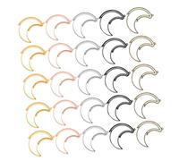 Baluue 25Pcs Rotatable Moon Shape Open Bezel Pendants Resin Molds for DIY Jewelry Making with Color Hollow Charms Crafting Accessories