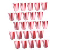 Baluue 25pcs Striped Paper Popcorn Boxes Classic Red and White Snack Cups Capacity Theater Containers for Movie Nights Party Favor Carnival and Circus Theme