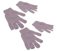 Baluue 2pair Shower Gloves Exfoliating Bath Glove Five Fingers Body Scrub Mitt for Sauna Use by Men and Women