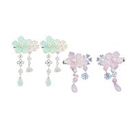 Baluue 2pairs Girls Hair Clips Chinese Decorations Flower Shape Hairpin Little Girl Headwear Flower Headwear Props Hairpin
