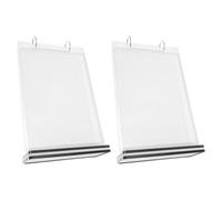 Baluue 2pcs A6 Multi-Page Flip Menu Display Holder with Acrylic and Pp Material for Restaurants and Tabletop Advertising, Desktop Sign Holder with 6 Pages for Organised Menu Presentation