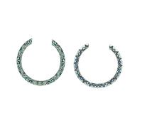 Baluue 2Pcs Acoustic Guitar Rosette Decal Stickers Inlay for Classical Folk Instruments High-grade Material Curved Strip Design Self-adhesive Sound Hole Decoration