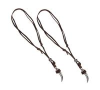 Baluue 2pcs Adjustable Wolf Fang Necklace for Men Tribal Viking Accessories with Leather Chain Unique Norse Mythology Pendant Men S Viking Jewelry