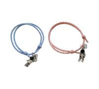 Baluue 2pcs Astronaut Hair Ties Bracelet Matching Hair Rope Bracelet for Couples Friends Astronaut Charm Tie Rope