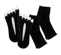 Baluue 2pcs Black UV Protection Socks for Nail Dryer with Quick Slip-on Design, Anti-tanning Cloth Foot Covers for Nail Lamp Exposure during Salon Sessions