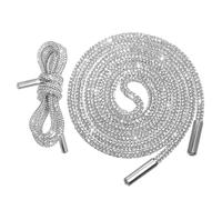 Baluue 2pcs Bling Rhinestone Shoe Laces Cotton Rope Decorative Replacement Straps for Sneakers Boots Stylish Glitter Shoe Decors with Securely Attached Crystals
