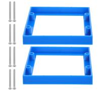 Baluue 2pcs Blue Medium Plastic 4-hole Power Socket Extender with Screws, Double Gang Wall-mounted Receptacle Box Adapter for Household Electrical Outlets