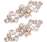Baluue 2pcs Bridal Rhinestone Shoe Clips Decorative Shoe Buckles for Pumps Heels Clip-On Sparkly Jewelry Accessories for Brides Wedding Party