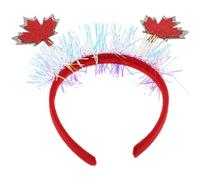 Baluue 2pcs Canada Headbands for Women with Red Maple Leaf Design, Made of Felt Cloth and Glitter Tinsel, Easy to Wear and Versatile Festival Accessories for Party and Celebration