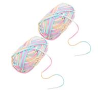 Baluue 2pcs Candy Color Core-Spun Cotton Knitting Yarn for Sweaters Scarves DIY Crochet Soft Portable Yarn for Winter Wear and Household Felting Projects