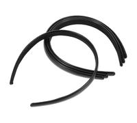 Baluue 2pcs Chic Black PU Leather Headbands for Women and Thin Elastic Hairbands Flexible Simple Hair Hoop Accessories for Daily Fashion and Versatile Styling