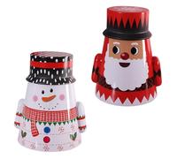 Baluue 2pcs Christmas Box Present Jar Creative Iron Storage Box for Christmas Decorations Decor Ornament Use