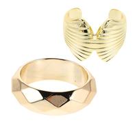 Baluue 2pcs Chunky Geometric Open End Bracelets Vintage-inspired Wide Cuff Bangles for Women and Men Irregular Acrylic Arm Summer Beach Accessories Stackable Fashion Jewelry