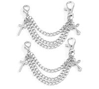 Baluue 2pcs Cross Chain Shoe Charms for Sneakers and Boots Unique Design Shoe Decoration Accessories Clasp for Secure Fit Stylish Vintage Footwear Accent