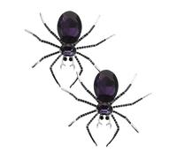 Baluue 2pcs Crystal Rhinestone Spider Brooch Pin Vintage Halloween Lapel Badge Bling Clothing Accessories for Men Women Suit Coat Decoration