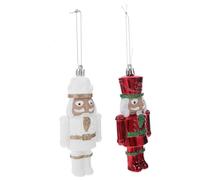 Baluue 2pcs Decorative Nutcrackers Festive Nutcracker Statue Xmas Ornaments Xmas Plastic Soldiers Dolls Soldier Figure